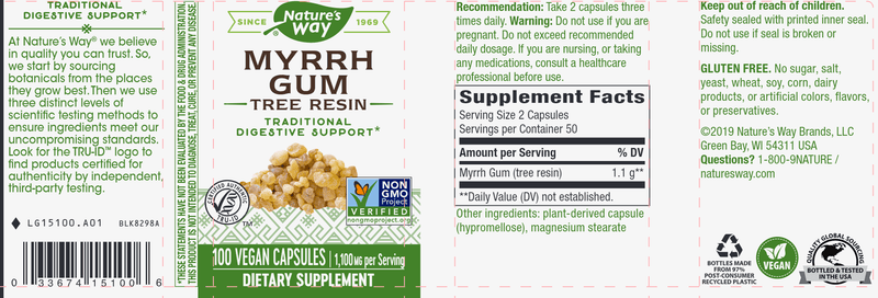 Myrrh 550 mg (Nature's Way) Label