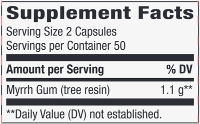 Myrrh 550 mg (Nature's Way) Supplement Facts