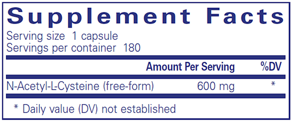 NAC (n-acetyl-l-cysteine) 600 mg 180 Count