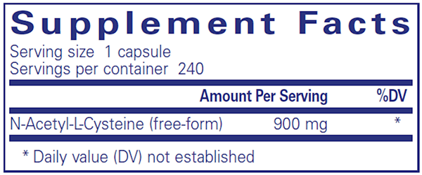 NAC (n-acetyl-l-cysteine) 900 mg 240 Count