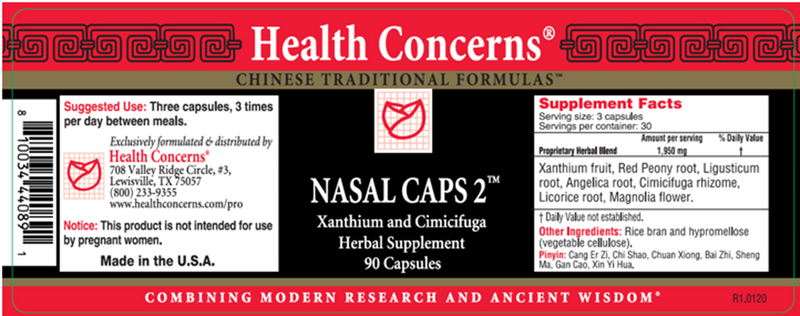 Nasal Caps 2 (Health Concerns) Label