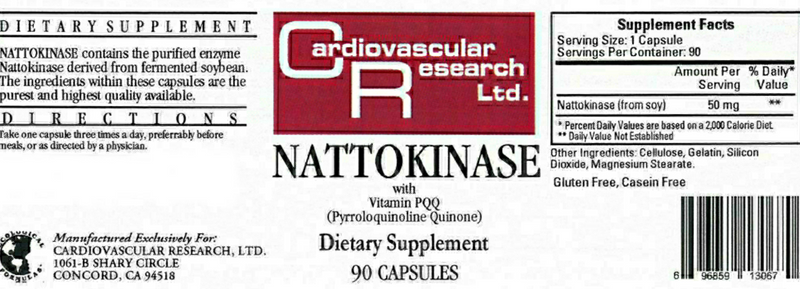 Nattokinase 50 mg (Ecological Formulas) Label