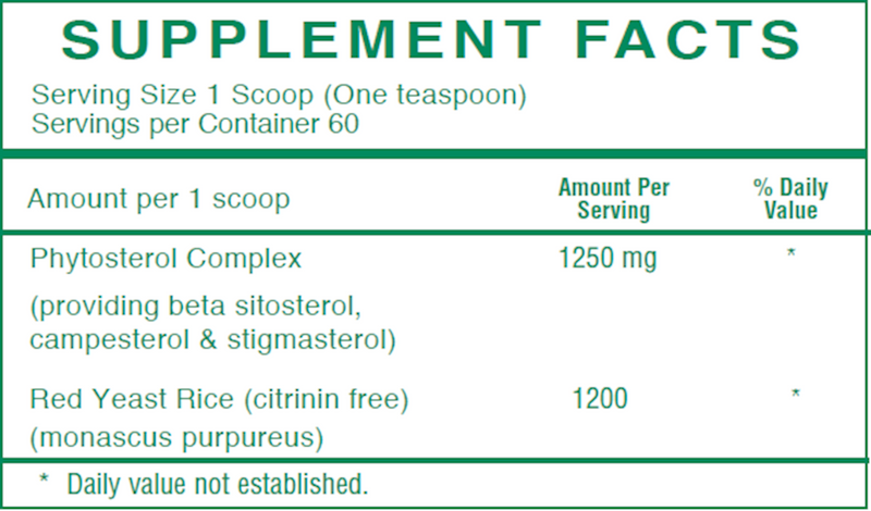 NaturLo Cholesterol Powder (Rx Vitamins) Supplement Facts