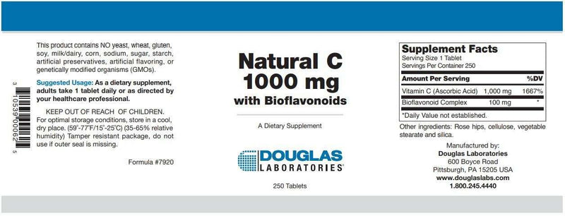 BACKORDER ONLY - Natural C 1000 Mg 250 tabs