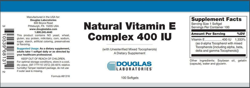 BACKORDER ONLY - Natural Vitamin E Complex