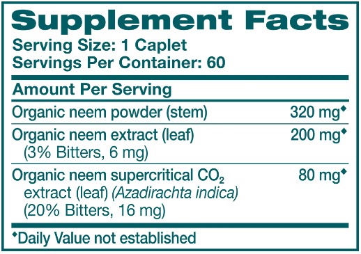 Neem Himalaya Wellness supplement facts