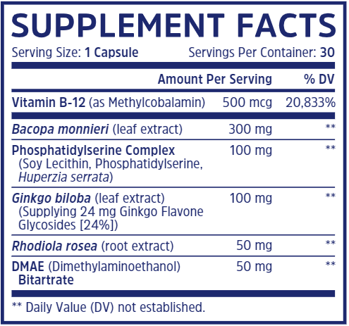 Neuro-Peak (ZHOU Nutrition) Supplement Facts