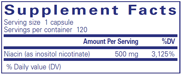 Niacitol® (No-Flush Niacin) 500 mg (Pure Encapsulations) supplement facts