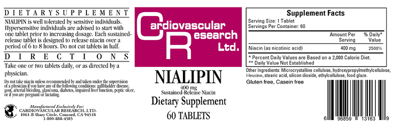 Nialipin 400 mg (Ecological Formulas) Label