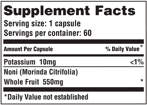 Noni (American Nutriceuticals, LLC) supplement facts