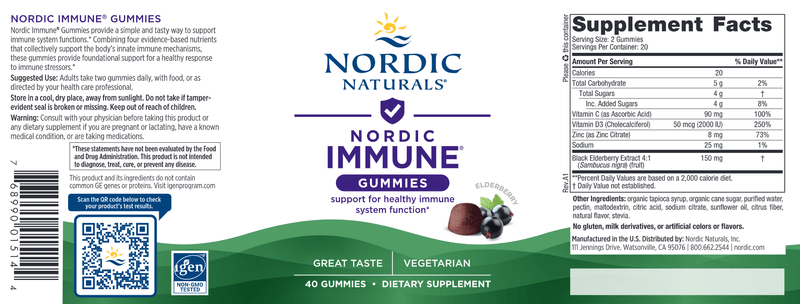 Nordic Immune Gummies (Nordic Naturals) Label