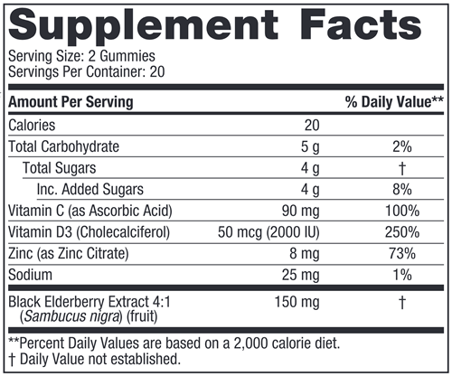 Nordic Immune Gummies (Nordic Naturals) supplement facts