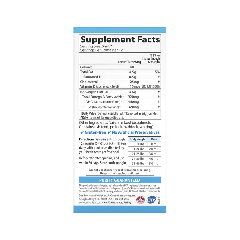 Norwegian Baby's DHA (Carlson Labs) Side-1