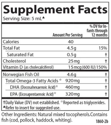 Norwegian Baby's DHA (Carlson Labs) Supplement Facts