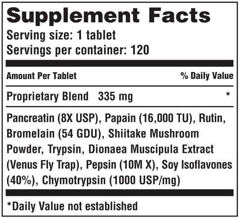 Nutrizyme (American Nutriceuticals, LLC) supplement facts