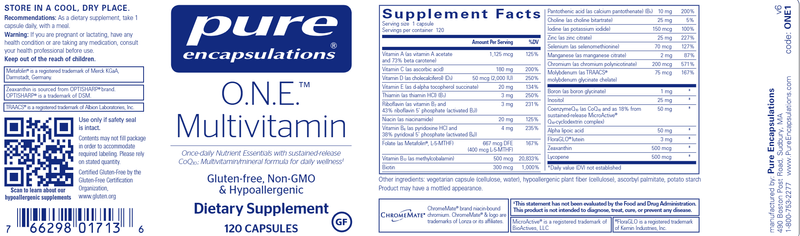 O.N.E. Multivitamin 120 Count