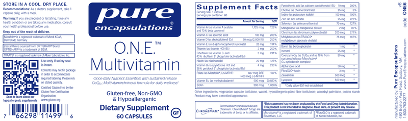 O.N.E. Multivitamin 60 Count