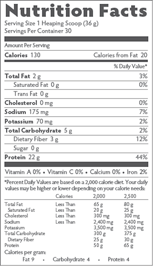 OMNI Protein Chocolate (Brain MD) Supplement Facts