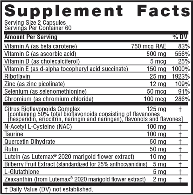 Ocuguard Plus 120 Caps Twinlab Supplement Facts