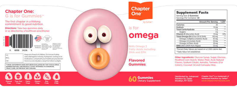 omega 3 gummies chapter one label