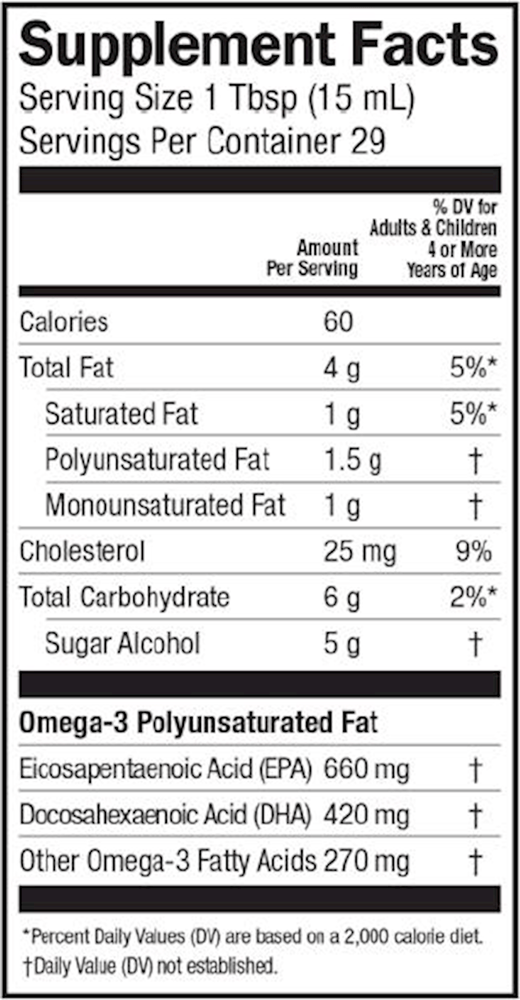 Omega-3 Lemon Creme (Barlean's Organic Oils) supplement facts