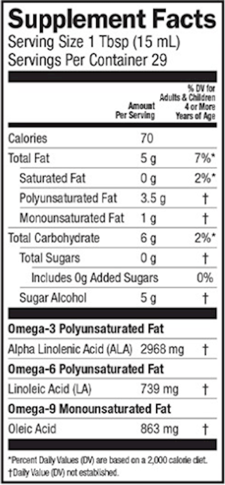 Omega Swirl Flax Oil Strawberry Banana (Barlean's Organic Oils) supplement facts