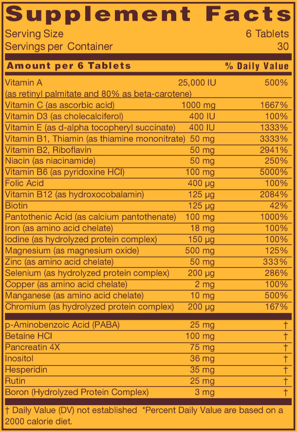 Optimox® Androvite® (Allergy Research Group) supplement facts