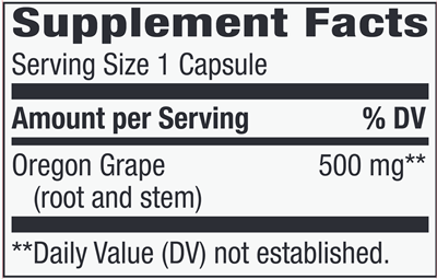 Oregon Grape Root (Nature's Way) Supplement Facts