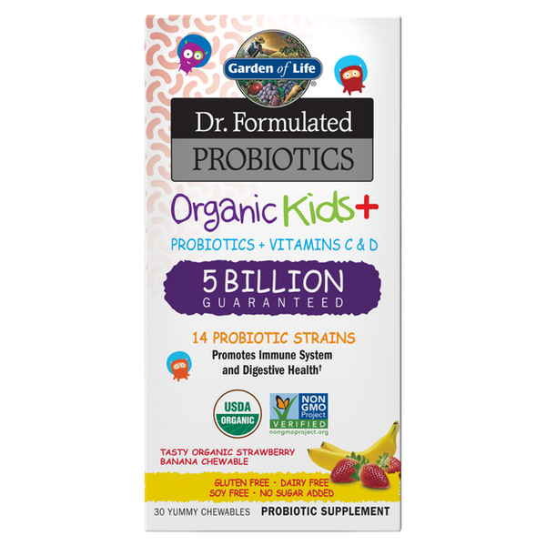 Organic Kids Probiotics Cooler Strawberry Banana (Garden of Life) Front