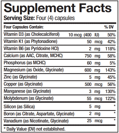 Osteo Plus Progena Supplement Facts