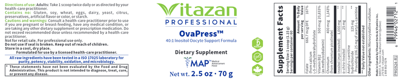 OvaPress (Vitazan Pro) Label