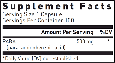 PABA Douglas Labs supplement facts