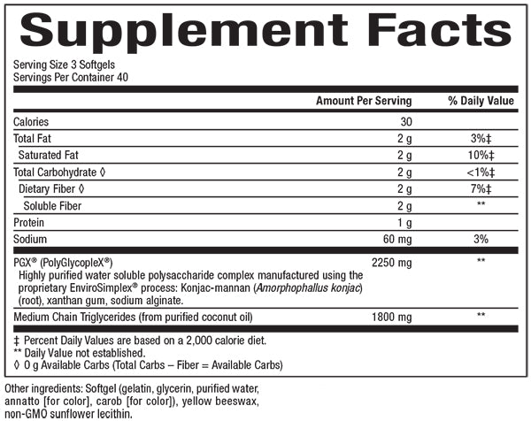 PGXDaily Ultra Matrix 750 mg (Natural Factors) Supplement Facts