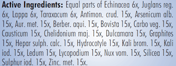 PRO Acne~Cystic Acne (Newton Pro) Inredients