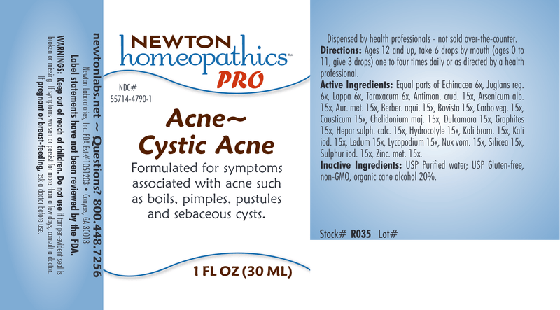 PRO Acne~Cystic Acne (Newton Pro) Label