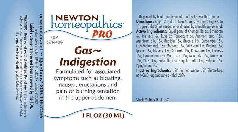 PRO Gas-Indigestion (Newton Pro) Label