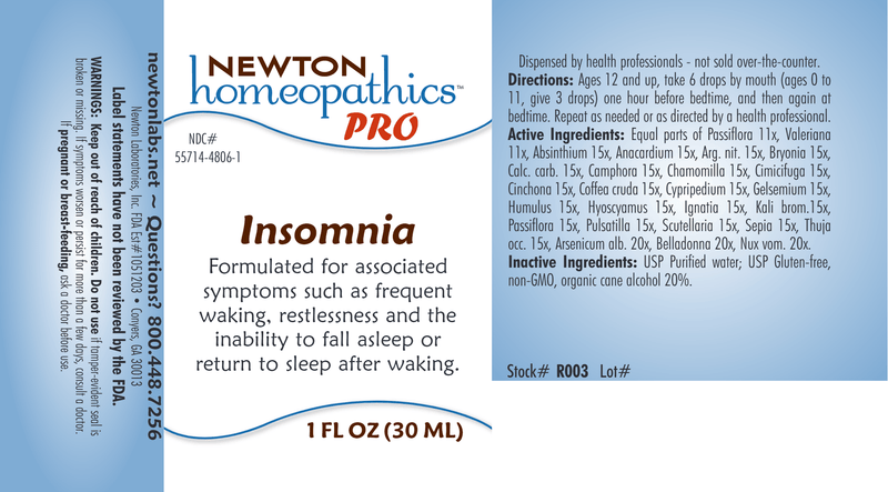 PRO Insomnia (Newton Pro) Label