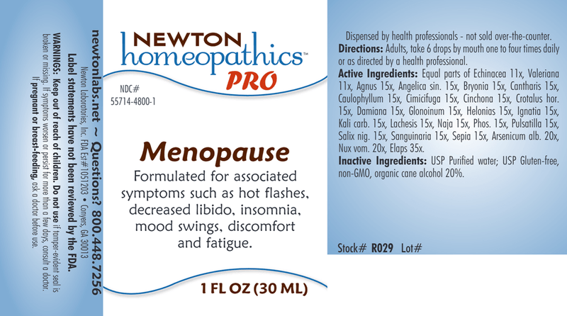 PRO Menopause (Newton Pro) Label