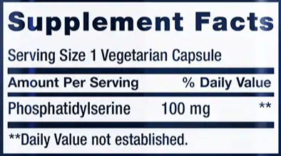 PS Caps (Life Extension) Supplement Facts