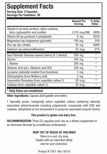 Palmetto-Plus (Biotics Research) Supplement Facts