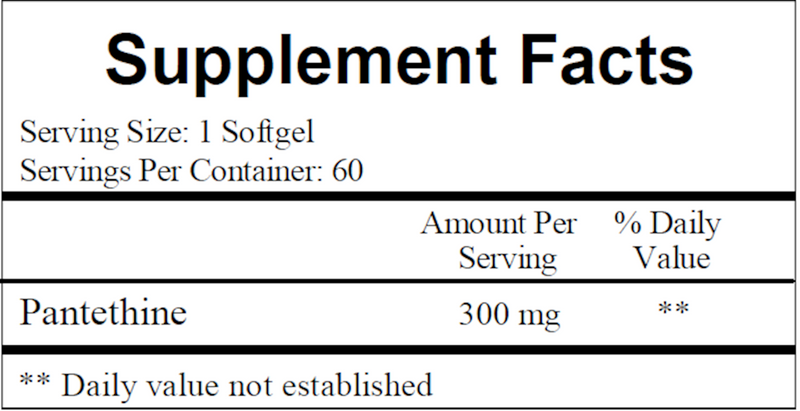 Pantethine 300 mg (Ecological Formulas) Supplement Facts