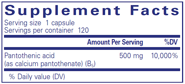 Pantothenic Acid 120 Count