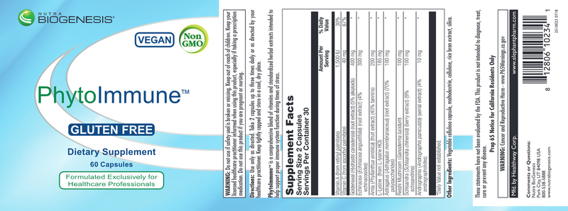 PhytoImmune (Nutra Biogenesis) Label