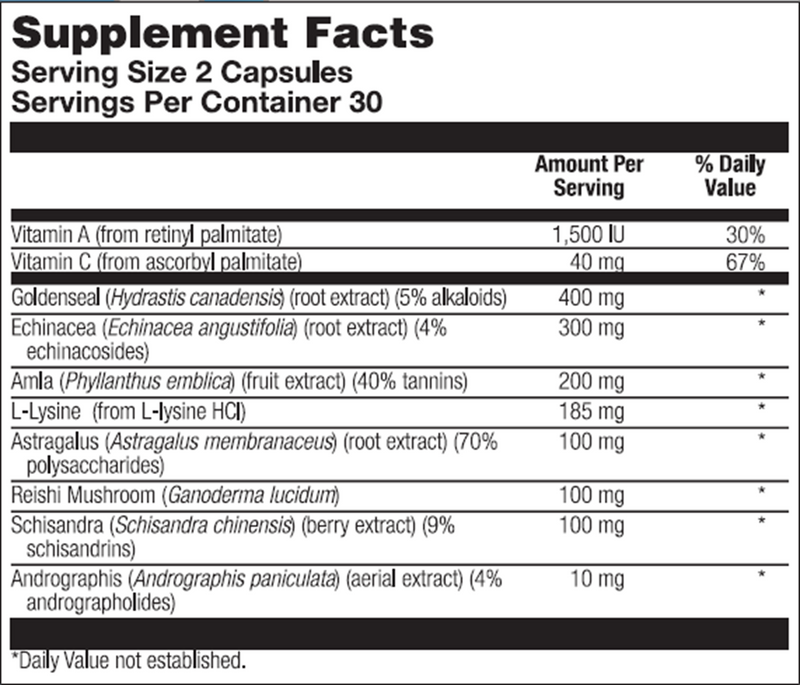 PhytoImmune (Nutra Biogenesis) Supplement Facts