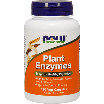 Plant Enzymes 120 Veg Capsules (NOW) Front