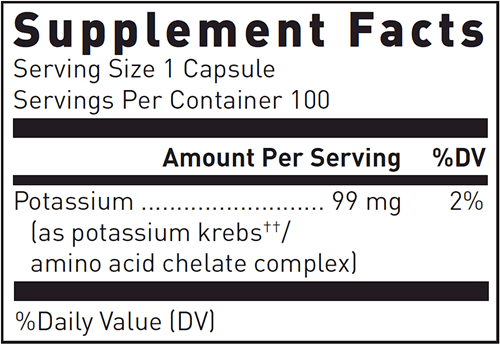 Potassium (99 mg.) Chelated