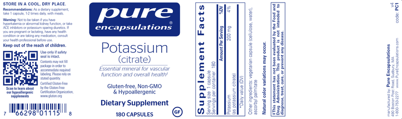 Potassium (Citrate) 180's