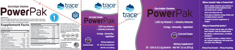 Power Pak Grape Trace Minerals Research label