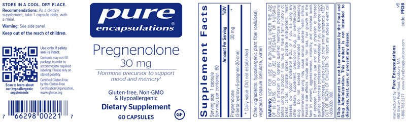 Pregnenolone 30 mg 60ct