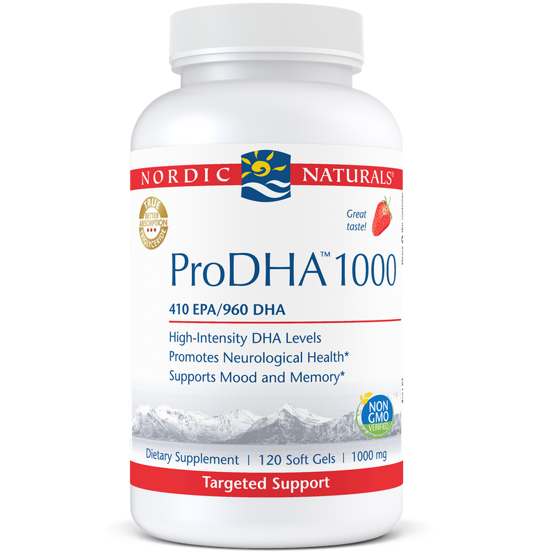 ProDHA 1000 Soft Gels Strawberry 120 Count (Nordic Naturals) front